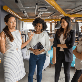 Female Entrepreneurs Networking at a Conference